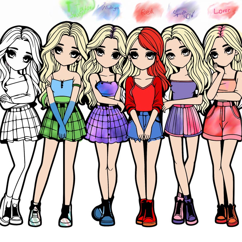 a group of girls realistic