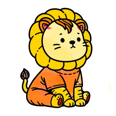 a cat that’s sitting down dressed as a lion