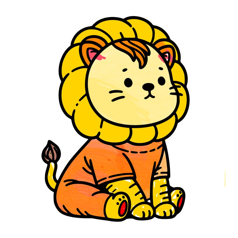 a cat that’s sitting down dressed as a lion