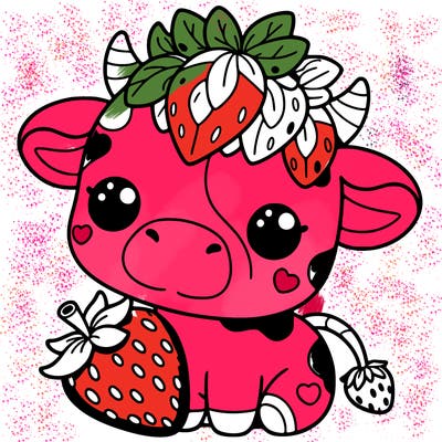 cute strawberry cow