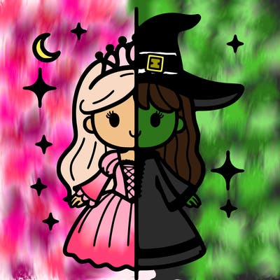 split princess and witch