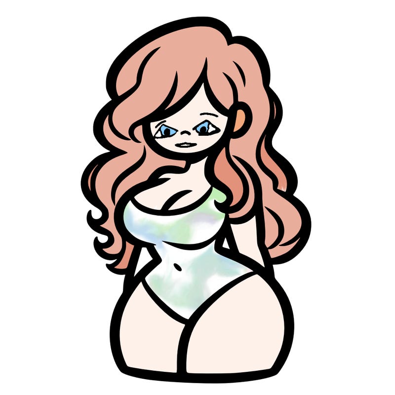 curvy woman with hair