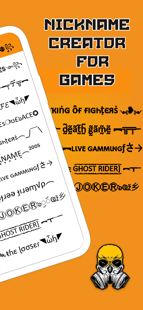 Nickname Creator: Fancy Tex‪t - A collection of stylized gaming nicknames with decorative symbols and unique fonts for usernames