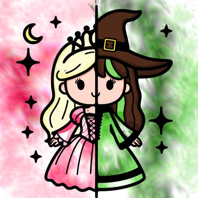 split princess and witch