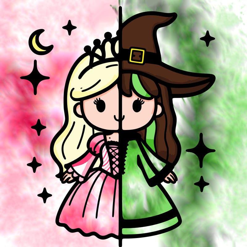 split princess and witch