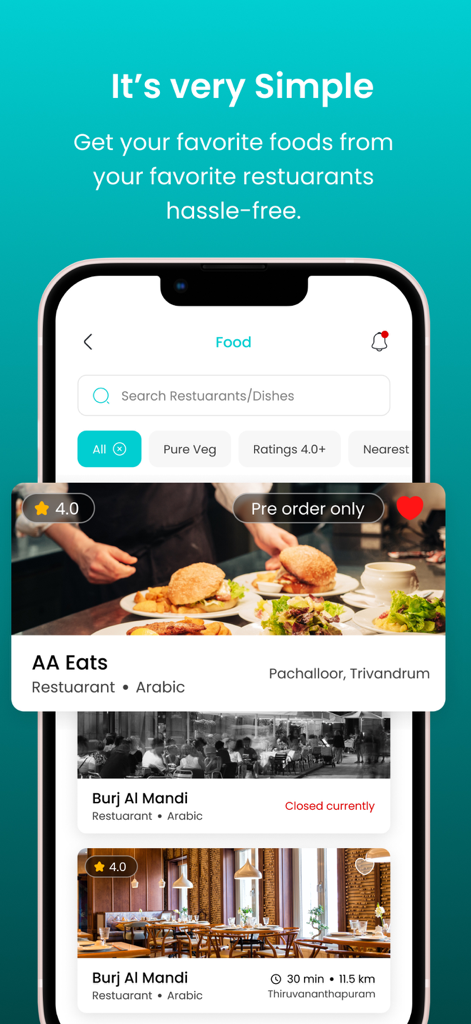 Famto:Food, Delivery, Shopping - Famto app interface showing local restaurant listings and search filters