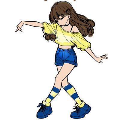 realistic girl danceing