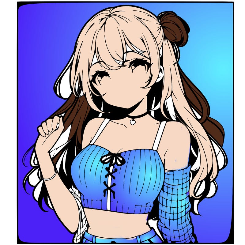 anime girl pretty in cute crop top