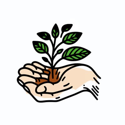 hand with plant