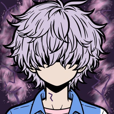 manga boy fluffy hair covering his eyes