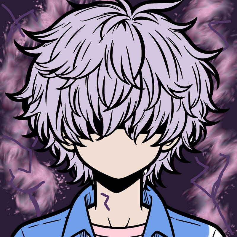 manga boy fluffy hair covering his eyes
