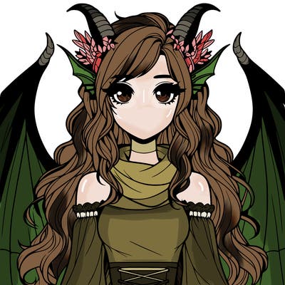 realistic girl with dragon wings horns and a tail