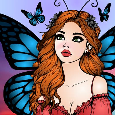 butterfly fairy realistic girl