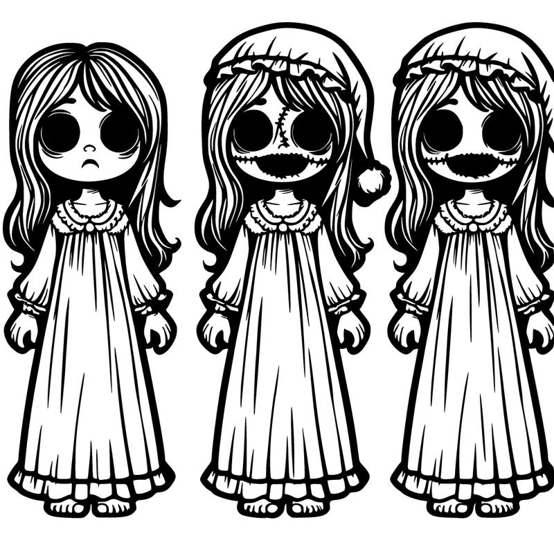 scary girl in night gown