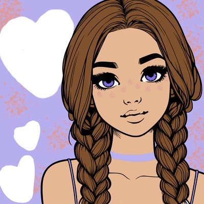 realistic girl with braids