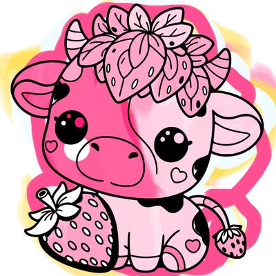 cute strawberry cow
