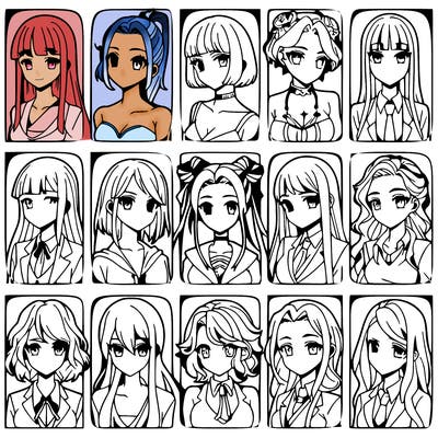 girls that look diffrent anime