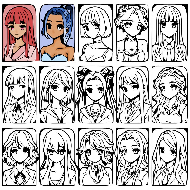 girls that look diffrent anime