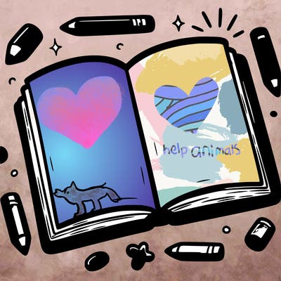 blank open sketch book