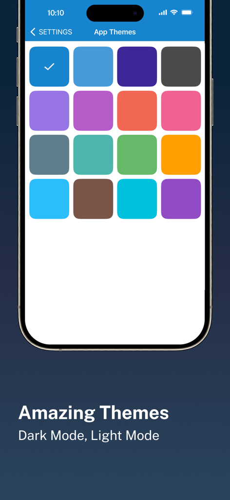 C Vault : Privacy Vault - Una interfaz móvil que muestra una variedad de opciones de temas de colores para la aplicación de privacidad C Vault.