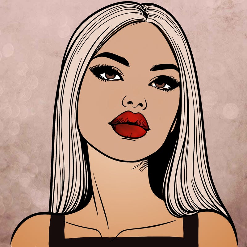 realistic woman with full lips
