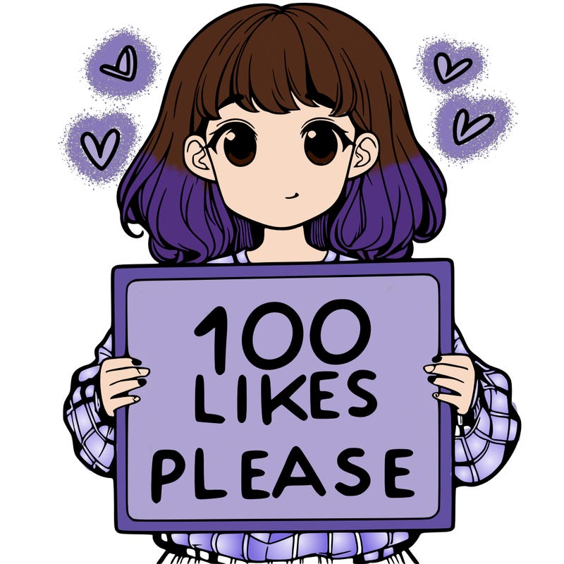 a girl holding a sign saying 100 likes please