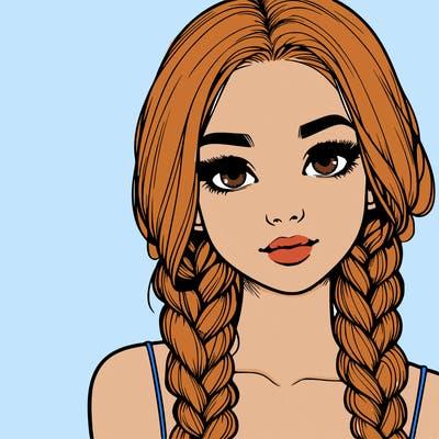 realistic girl with braids