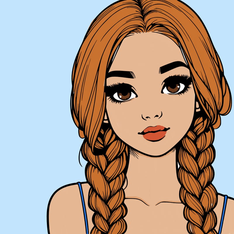 realistic girl with braids