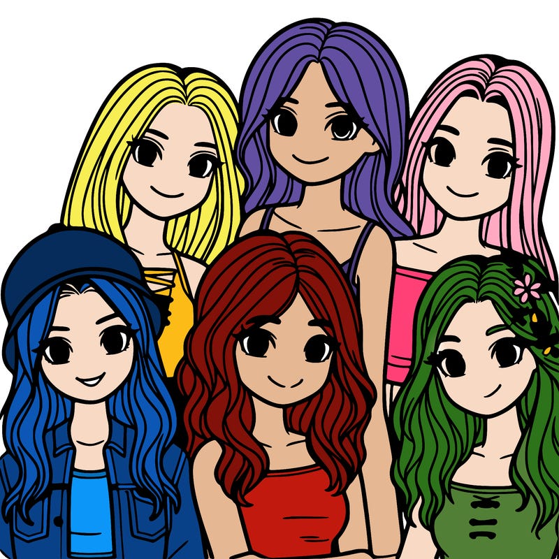 a group of five girls friends