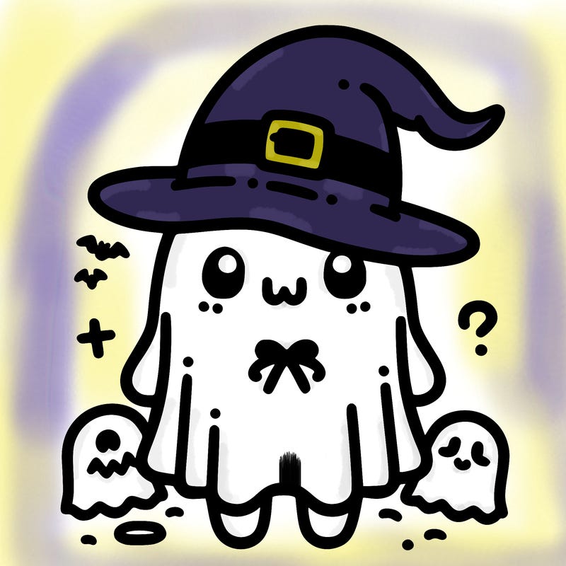 a ghost dressed up in halloween outfits