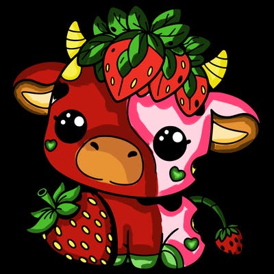 cute strawberry cow