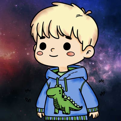boy with dinosaur sweatshirt