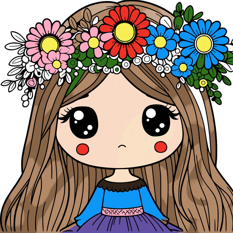girl with flowers crown