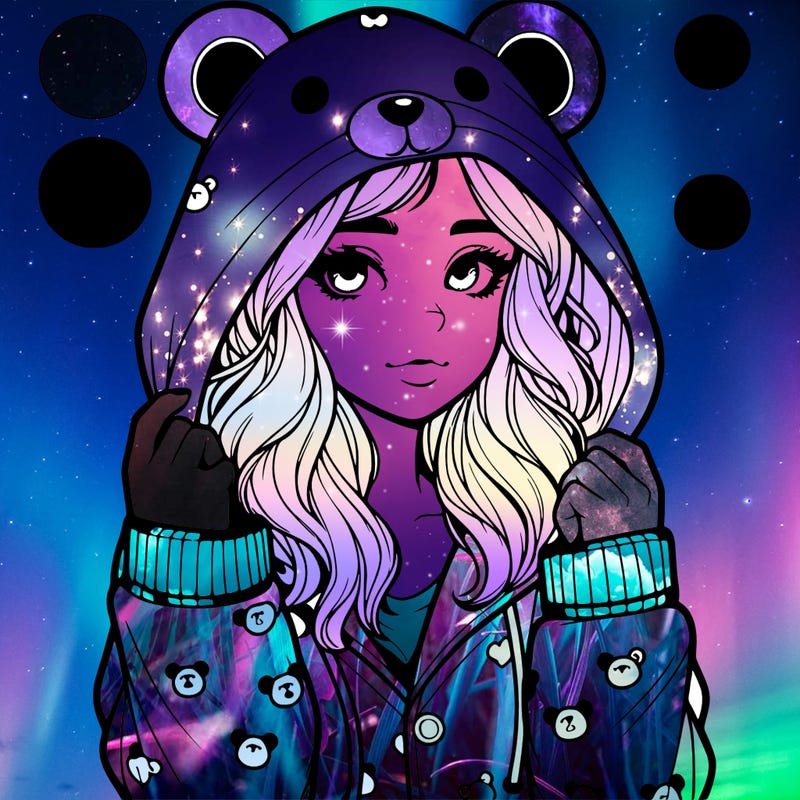 realistic girl in a animal pjs hoodie