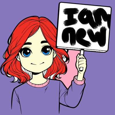 realistic girl holding up a sign