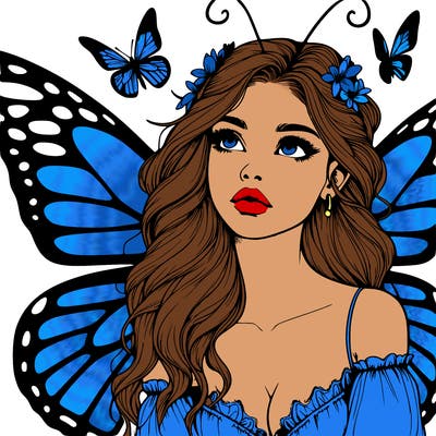 butterfly fairy realistic girl