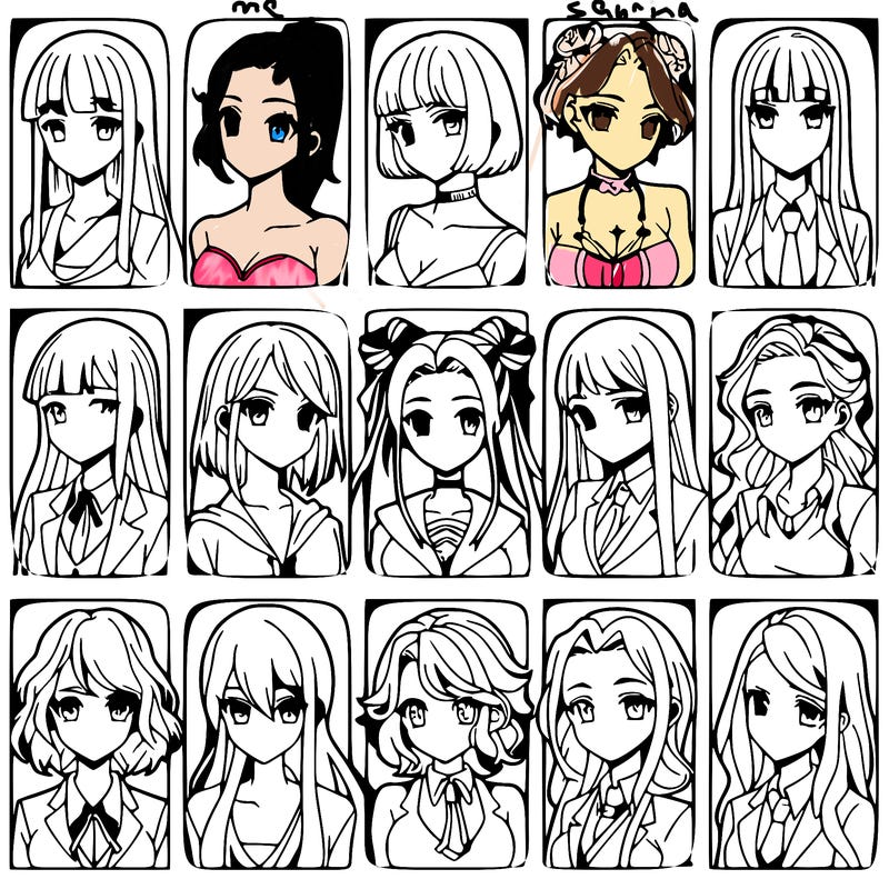 girls that look diffrent anime