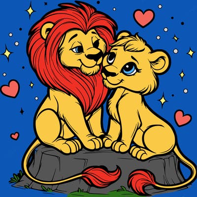 lion and lioness inlove