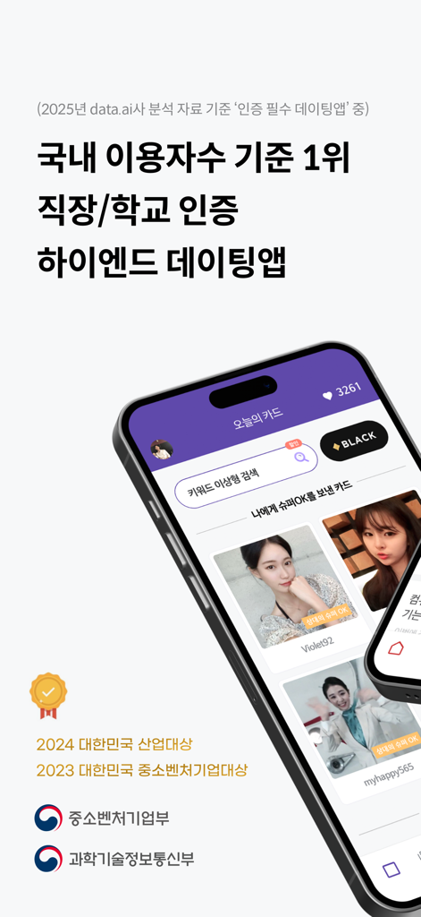 Smartphone displaying the Sky People dating app interface with verified user profiles and ranking information.