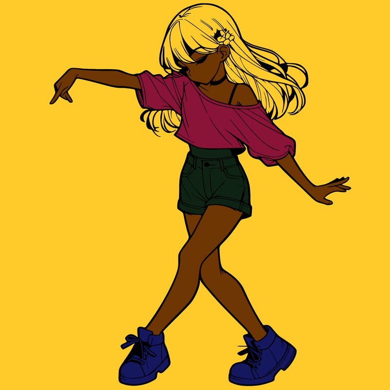 realistic girl danceing