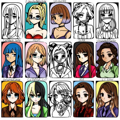 girls that look diffrent anime