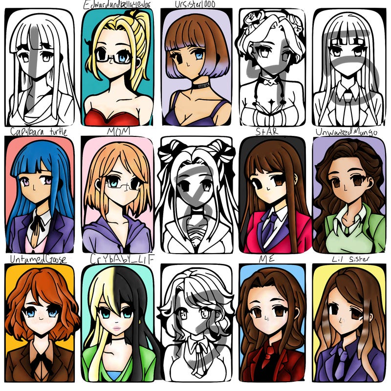 girls that look diffrent anime