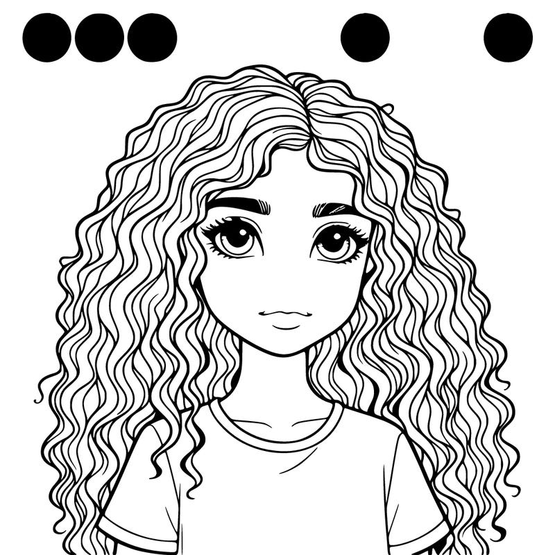 realistic girl with curly hair