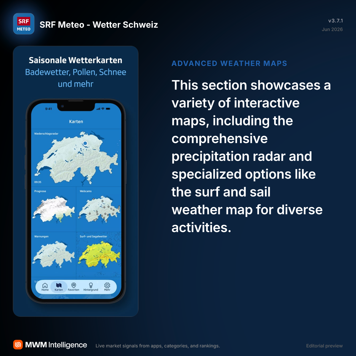 SRF Meteo - Wetter Schweiz - Weather App | MWM