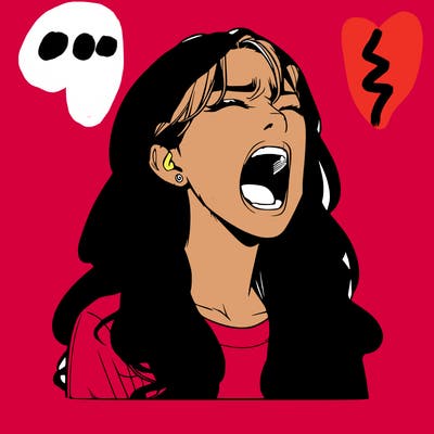 screaming realistic, girl