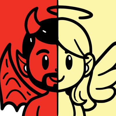 a half of a devil and a angel