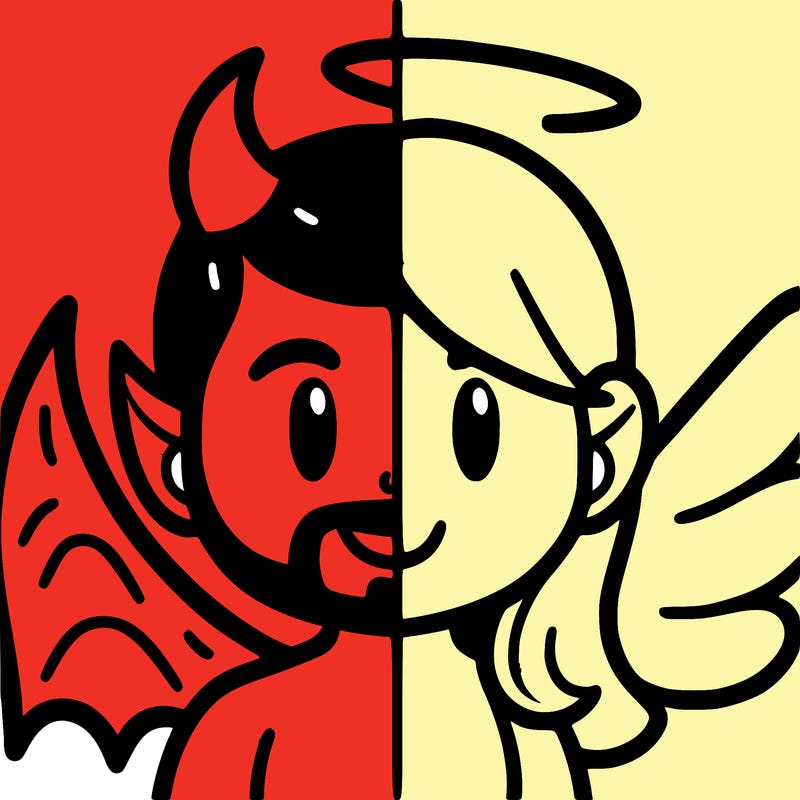 a half of a devil and a angel