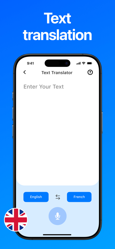 AI Translator: AI Lissa - AI Lissa app interface for text translation between English and French