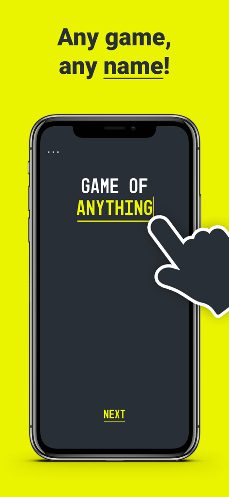 Game of SKATE or ANYTHING - Interfaz de aplicación móvil que permite a los usuarios nombrar su propio juego de trucos personalizado