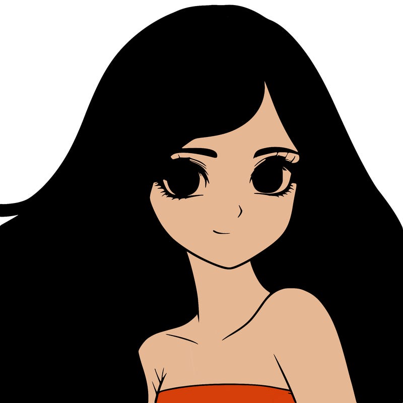 realistic girl pretty long hair